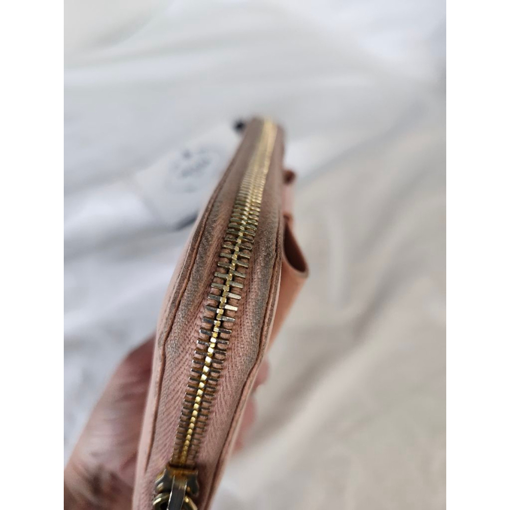 Prada Pink Saffiano Bow Zip Around Wallet COA - Picture 9 of 9